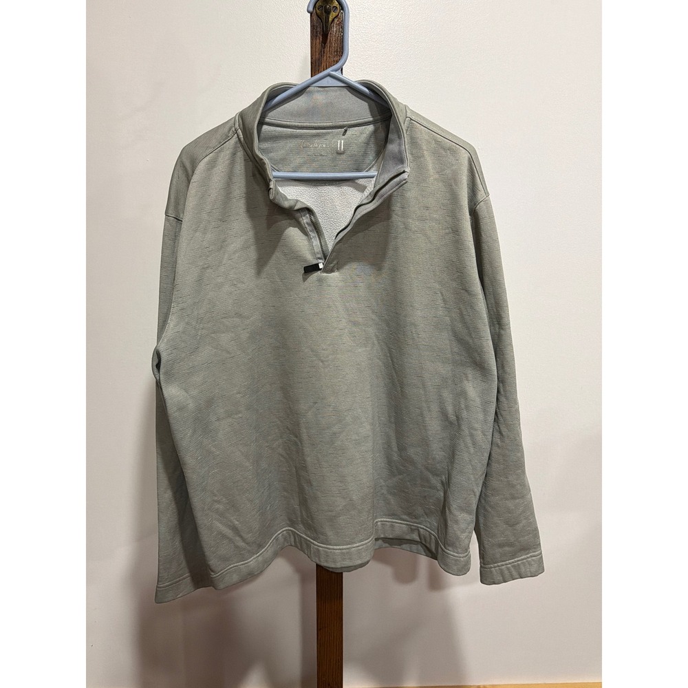 Walter Hagen 11 Majors Mens XL Gray Heather Quarter-Zip Golf Pullover Sweater